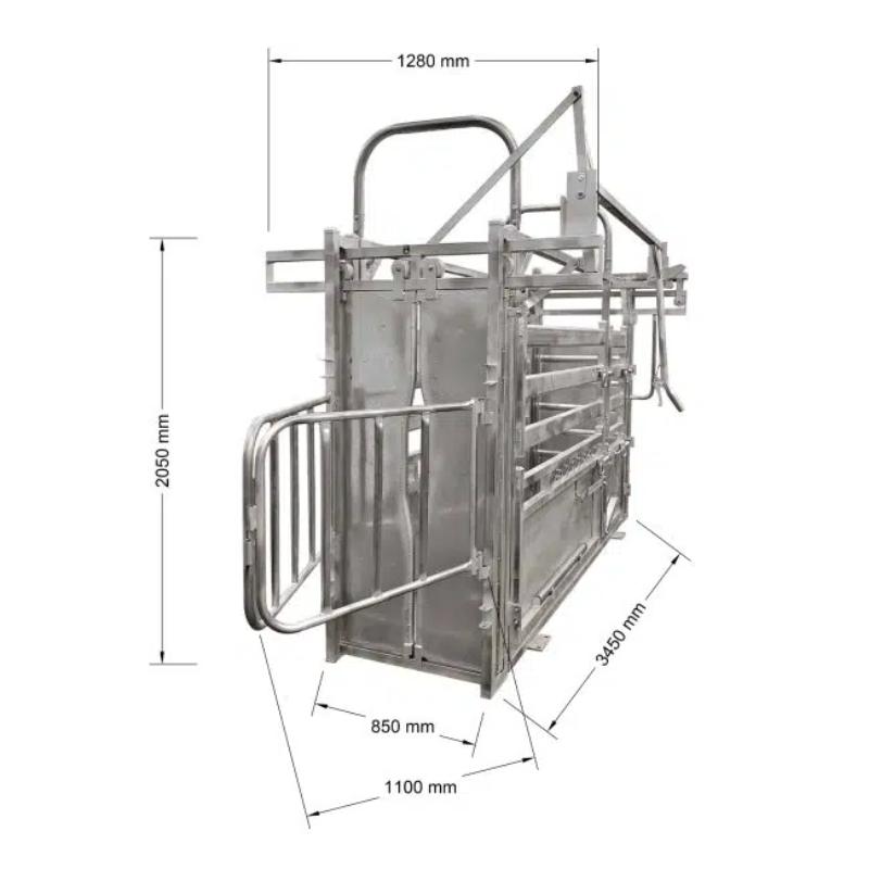 Super Rack Vet Cattle Crush Premium measurements