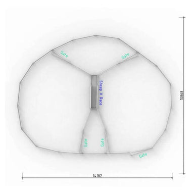 Top View Layout with Dimensions for 200 Head Sheep Yard 