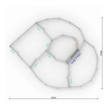 Top View Layout with Dimensions for 300 Head Sheep Yard 