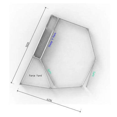 Top View Layout with Dimensions for 30 Head Sheep Yard 
