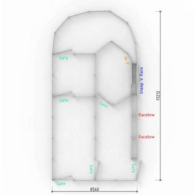 Top View Layout with Dimensions for 320 Head Sheep Yard 