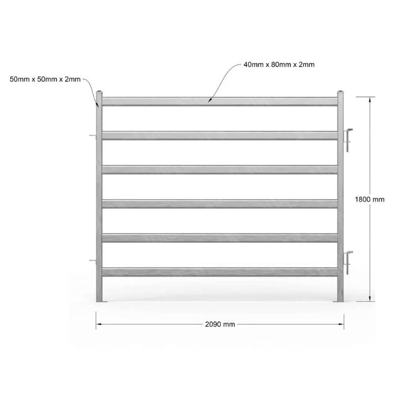 Cattle Curved Race 40 x 80mm 12 Panels Rack Dimension 
