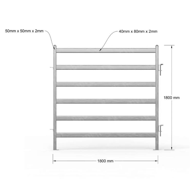 Cattle Curved Race Panel with Dimension
