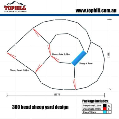 300 Head Sheep Yard Design with Dimensions