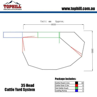 35 Head Cattle Yard Layout Plan with Dimensions
