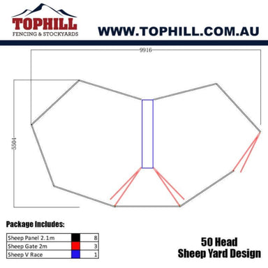 50 Head Sheep Yard Design with Dimensions
