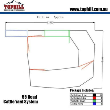 55 Head Cattle Yard Layout Plan with Dimensions