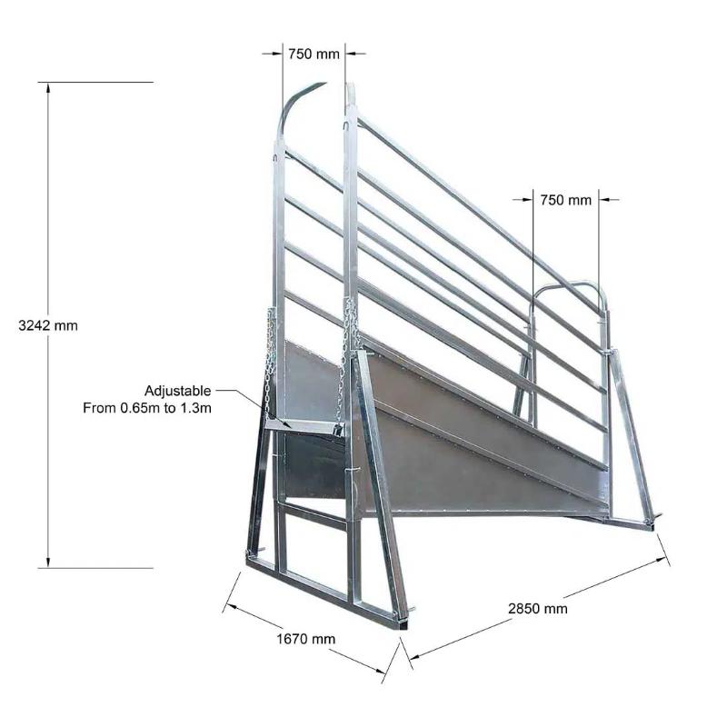 Adjustable Cattle Loading Ramp measurements